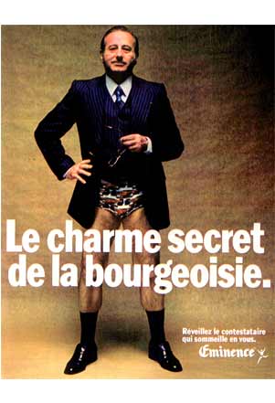 Affiche publicitaire de la marque Eminence, boxer homme français